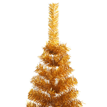 Künstlicher Halb-Weihnachtsbaum mit Ständer Gold 240 cm PET