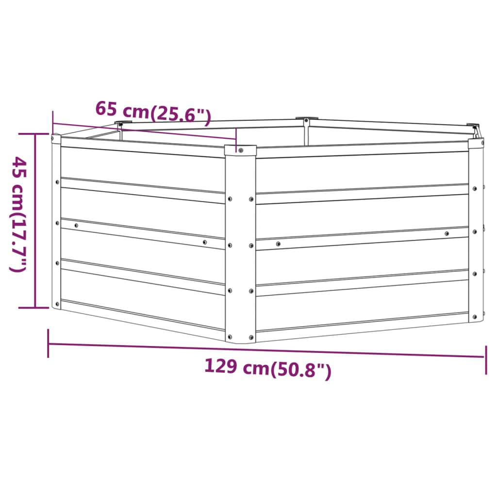 Hochbeet Rostig 129x129x45 cm Cortenstahl