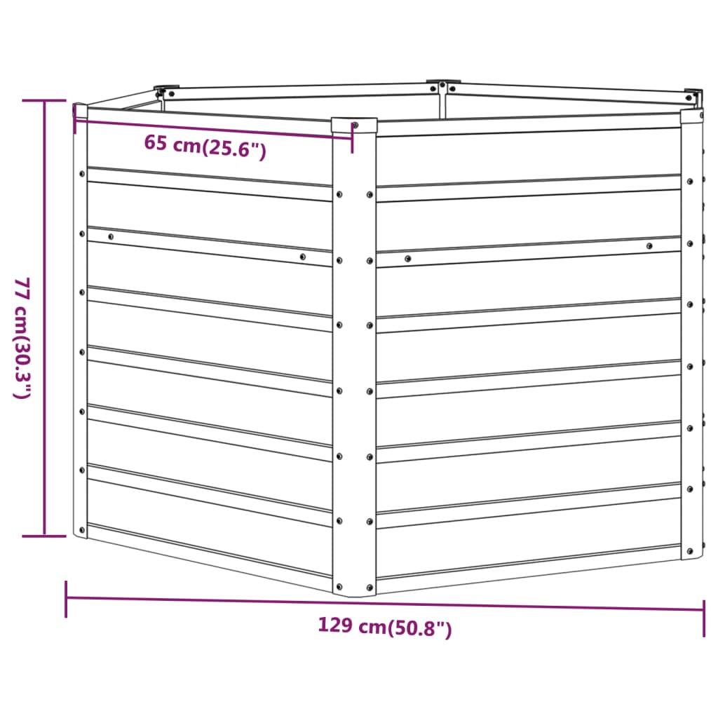 Hochbeet Rostig 129x129x77 cm Cortenstahl