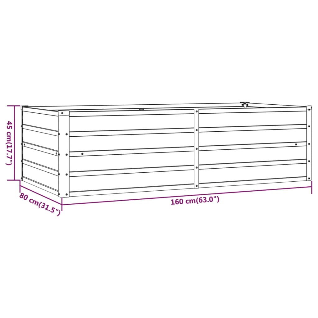 Hochbeet Rostig 160x80x45 cm Cortenstahl