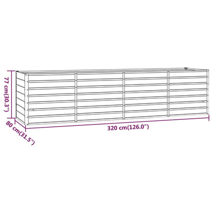 Hochbeet Rostig 320x80x77 cm Cortenstahl