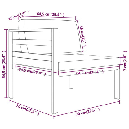 10-tlg. Garten-Lounge-Set mit Kissen Aluminium Anthrazit