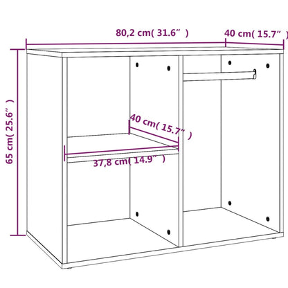 Regal für Schminktisch Grau Sonoma 80x40x65 cm Holzwerkstoff