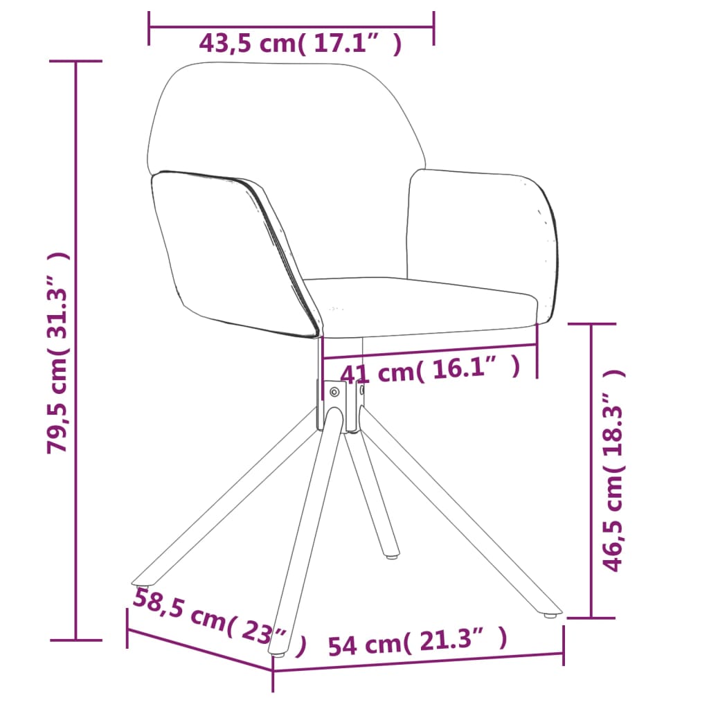 Esszimmerstühle 2 Stk. Drehbar Rosa Samt