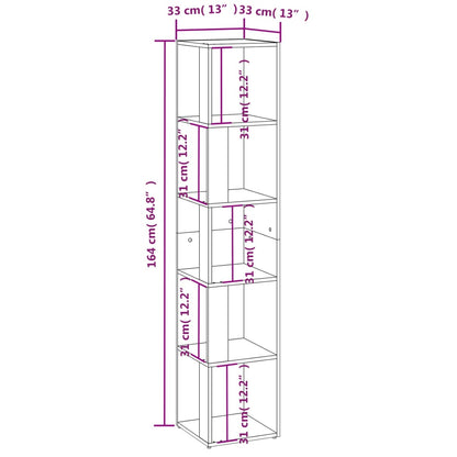 Eckregal Grau Sonoma 33x33x164,5 cm Holzwerkstoff