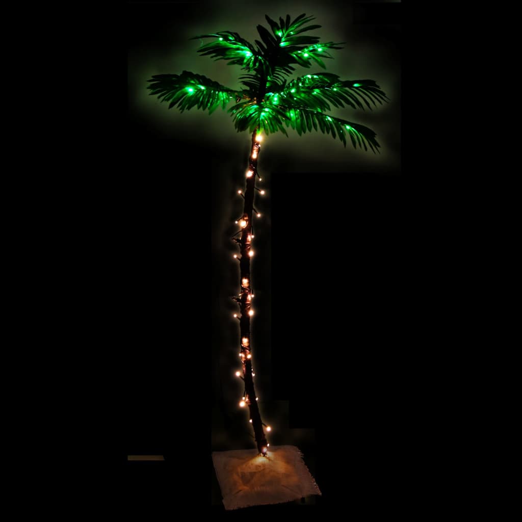 Künstliche Palme mit 88 LEDs Warmweiß 150 cm