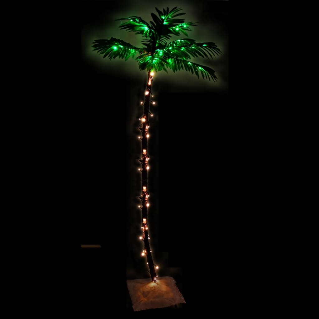 Künstliche Palme mit 96 LEDs Warmweiß 180 cm