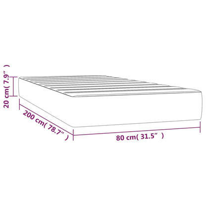 Taschenfederkernmatratze Taupe 80x200x20 cm Stoff