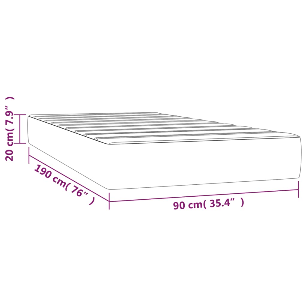 Taschenfederkernmatratze Schwarz 90x190x20 cm Stoff