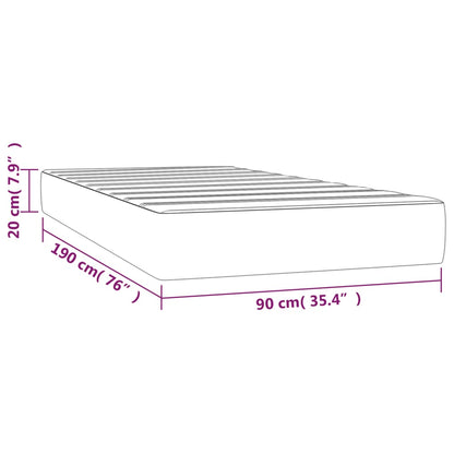 Taschenfederkernmatratze Schwarz 90x190x20 cm Stoff