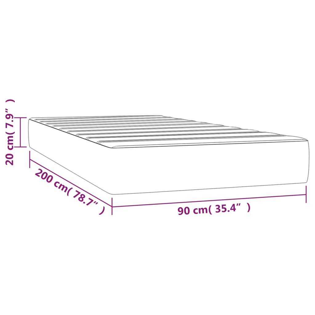 Taschenfederkernmatratze Taupe 90x200x20 cm Stoff