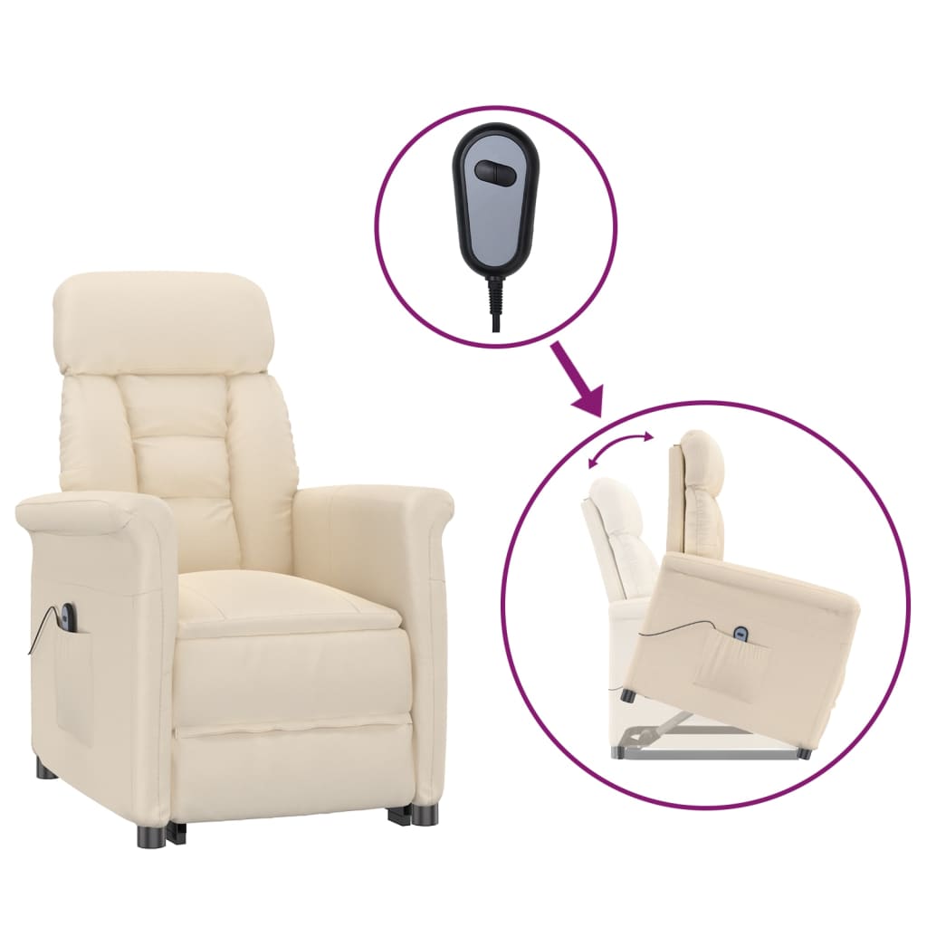 Relaxsessel Elektrisch Beige Mikrofasergewebe