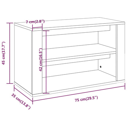 Schuhregal Schwarz 75x35x45 cm Holzwerkstoff