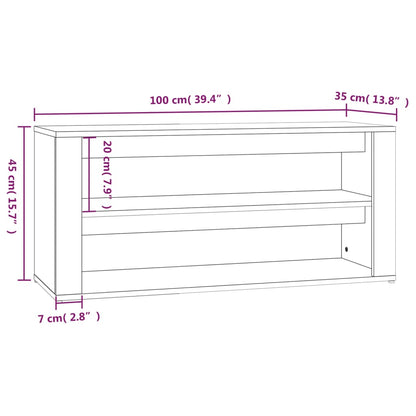 Schuhregal Braun Eichen-Optik 100x35x45 cm Holzwerkstoff