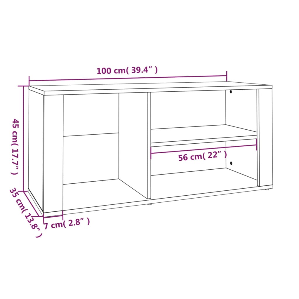 Schuhregal Sonoma-Eiche 100x35x45 cm Holzwerkstoff