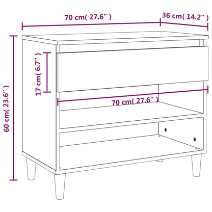 Schuhregal Weiß 70x36x60 cm Holzwerkstoff