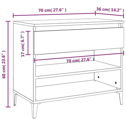 Schuhregal Weiß 70x36x60 cm Holzwerkstoff