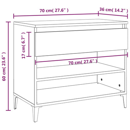 Schuhregal Betongrau 70x36x60 cm Holzwerkstoff