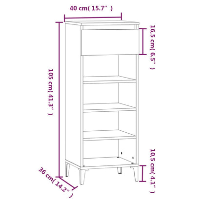 Schuhregal Schwarz 40x36x105 cm Holzwerkstoff