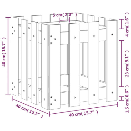 Pflanzkübel Lattenzaun-Design 40x40x40 cm Massivholz Douglasie