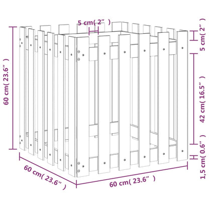 Pflanzkübel Lattenzaun-Design 60x60x60 cm Massivholz Douglasie