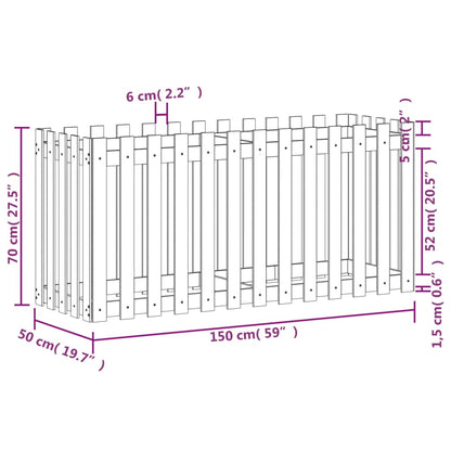 Hochbeet Lattenzaun-Design 150x50x70 cm Massivholz Douglasie