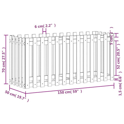 Hochbeet Lattenzaun-Design 150x50x70 cm Kiefernholz Imprägniert