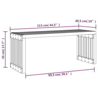 Gartenbank Ausziehbar Schwarz 212,5x40,5x45cm Massivholz Kiefer