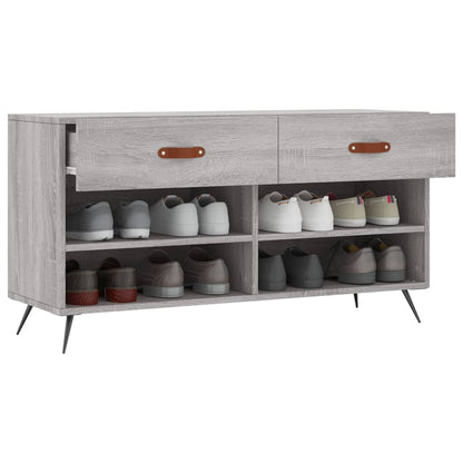 Schuhbank Grau Sonoma 102x35x55 cm Holzwerkstoff