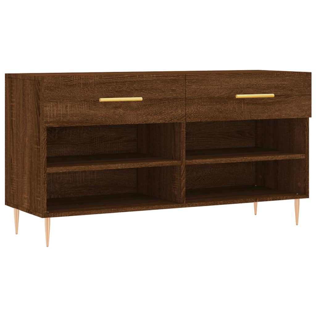 Schuhbank Braun Eichen-Optik 102x35x55 cm Holzwerkstoff