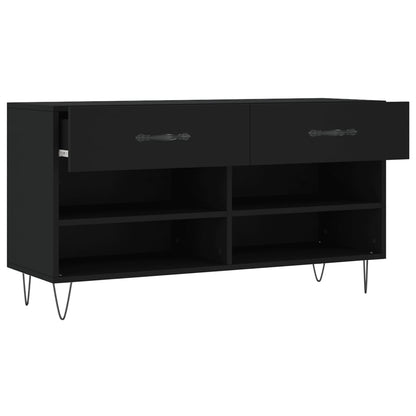 Schuhbank Schwarz 102x35x55 cm Holzwerkstoff