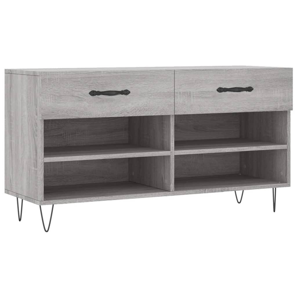 Schuhbank Grau Sonoma 102x35x55 cm Holzwerkstoff