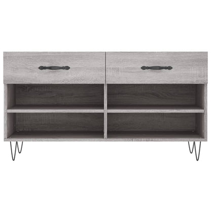 Schuhbank Grau Sonoma 102x35x55 cm Holzwerkstoff