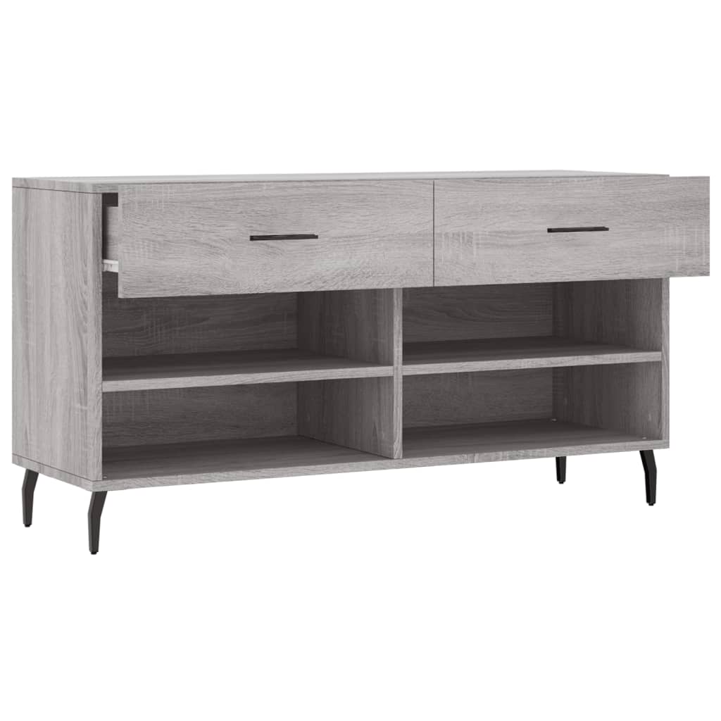 Schuhbank Grau Sonoma 102x35x55 cm Holzwerkstoff