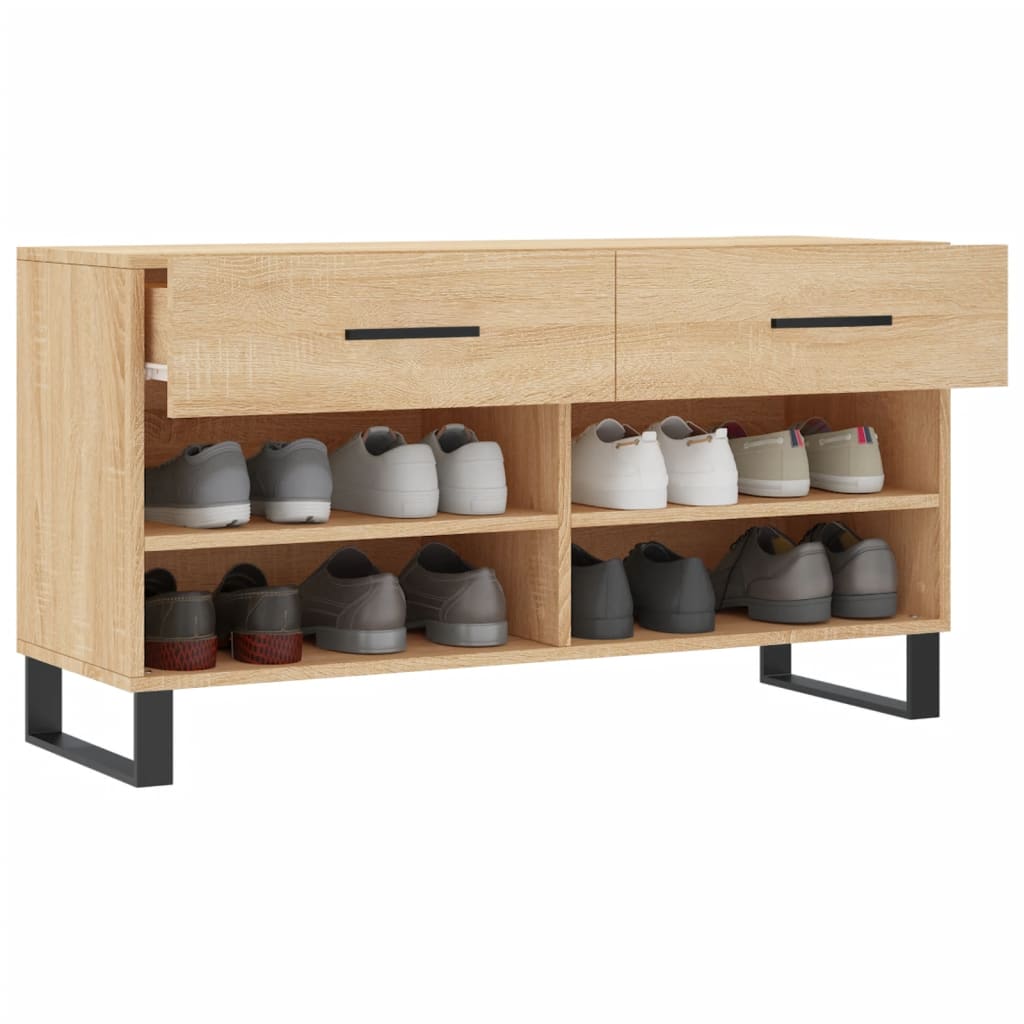 Schuhbank Sonoma-Eiche 102x35x55 cm Holzwerkstoff