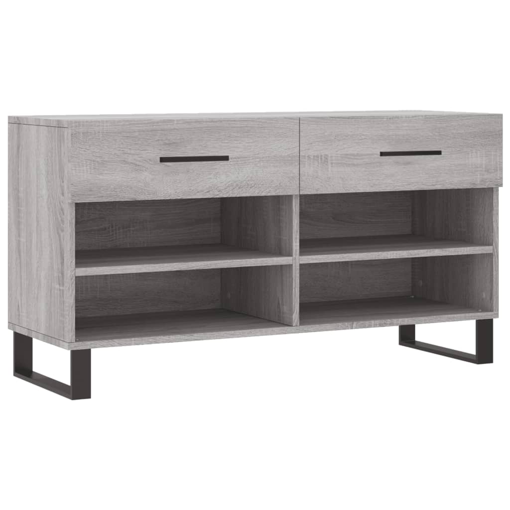 Schuhbank Grau Sonoma 102x35x55 cm Holzwerkstoff