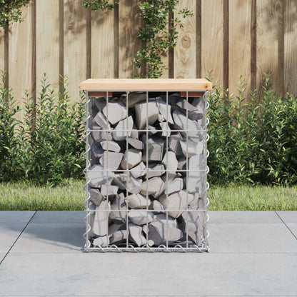 Gartenbank aus Gabionen 33x31x42 cm Massivholz Kiefer