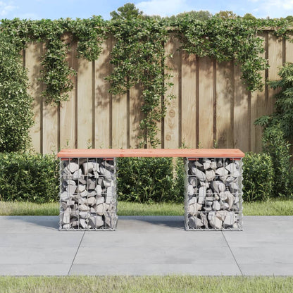 Gartenbank aus Gabionen 103x31x42 cm Massivholz Douglasie