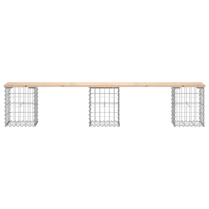 Gartenbank aus Gabionen 203x31x42 cm Massivholz Kiefer