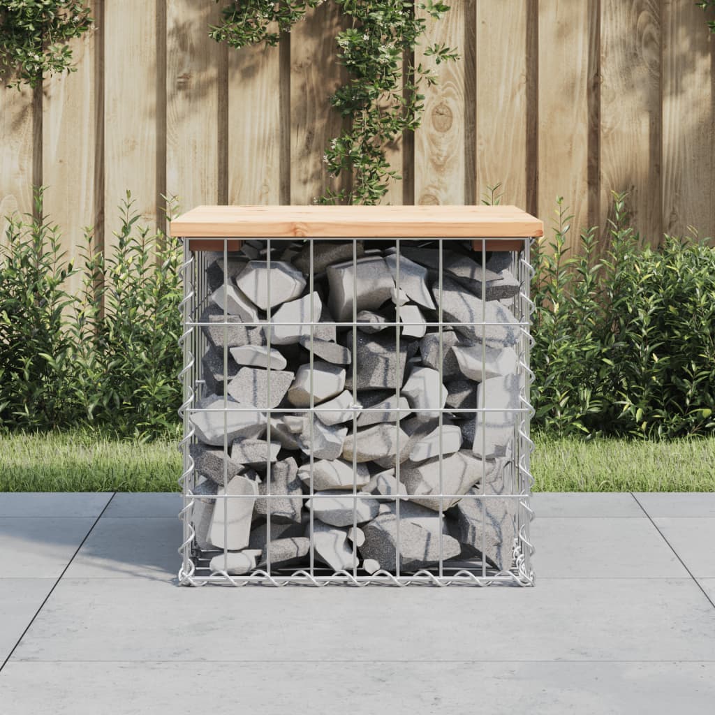 Gartenbank aus Gabionen 43x44x42 cm Massivholz Kiefer