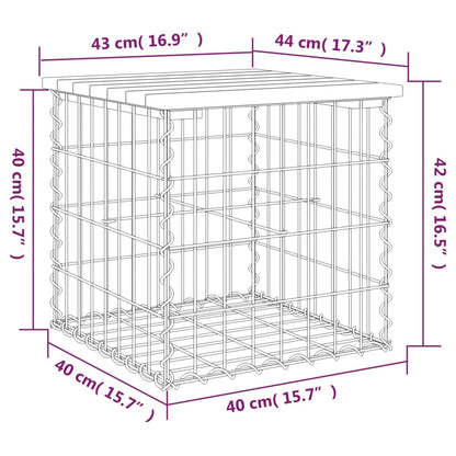 Gartenbank aus Gabionen 43x44x42 cm Massivholz Douglasie