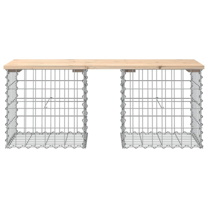 Gartenbank aus Gabionen 103x44x42 cm Massivholz Kiefer