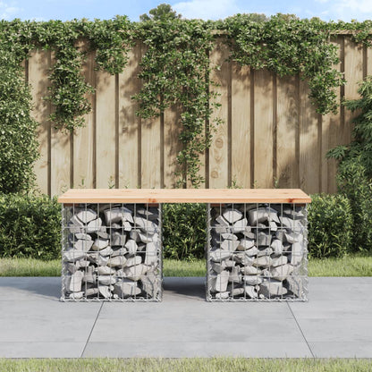 Gartenbank aus Gabionen 103x44x42 cm Massivholz Kiefer