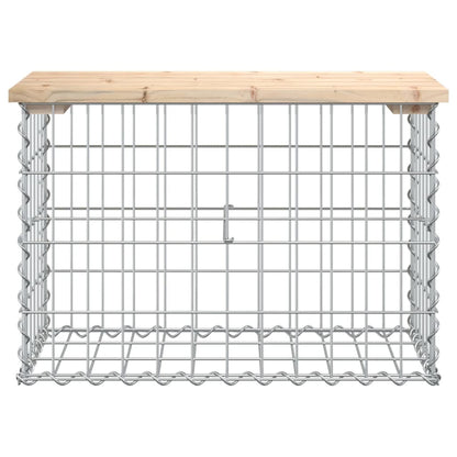 Gartenbank aus Gabionen 63x31,5x42 cm Massivholz Kiefer