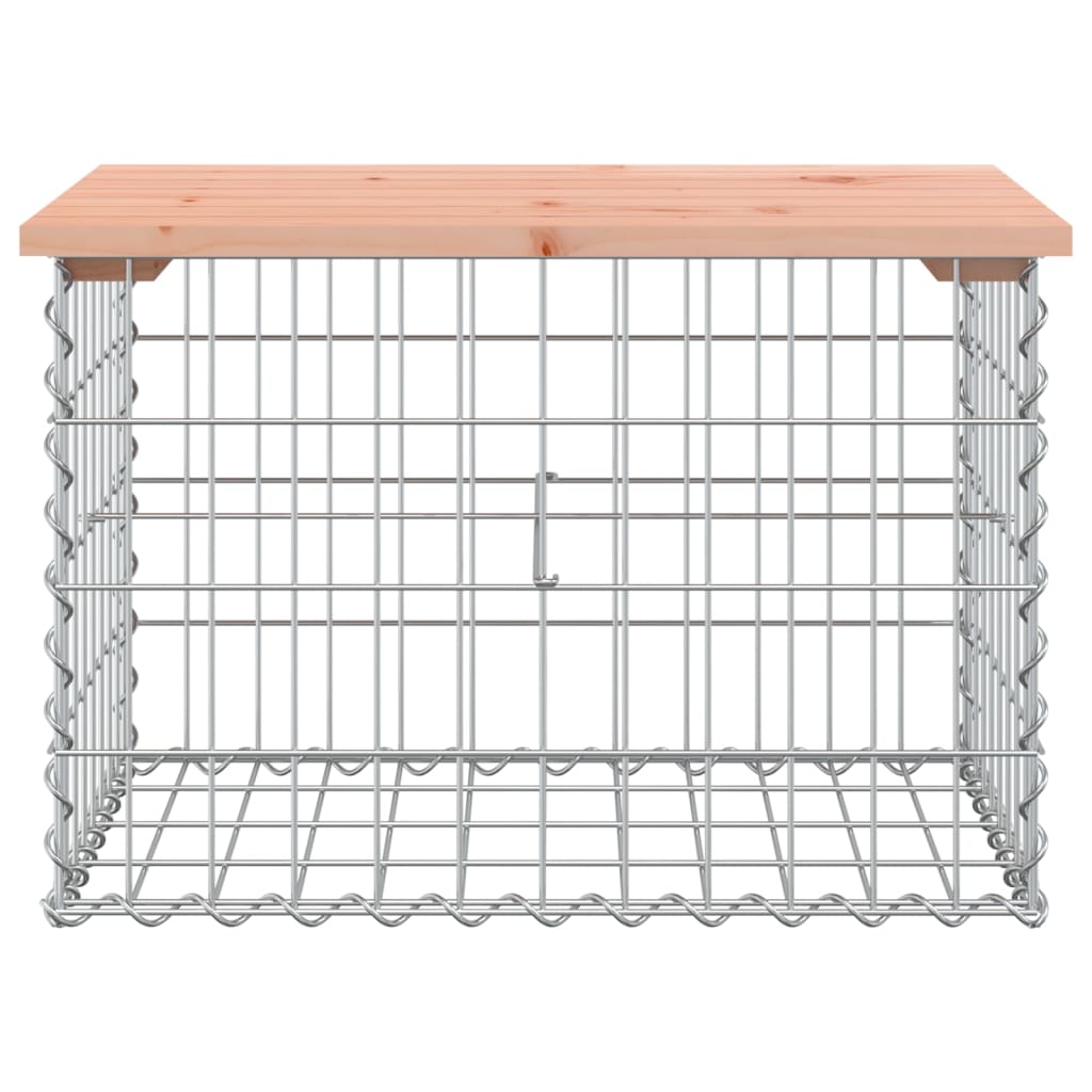 Gartenbank aus Gabionen 63x44x42 cm Massivholz Douglasie