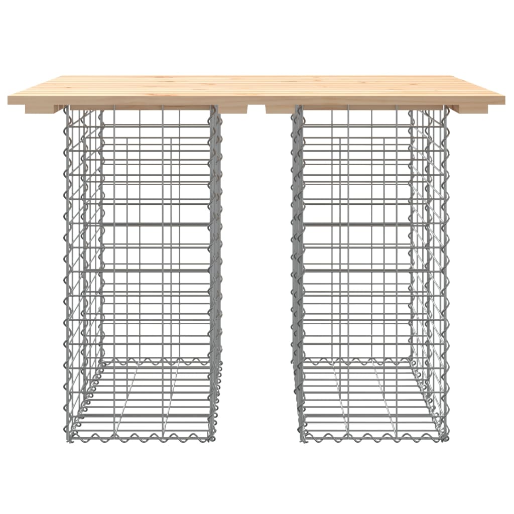 Gartenbank aus Gabionen 100x70x72 cm Massivholz Kiefer