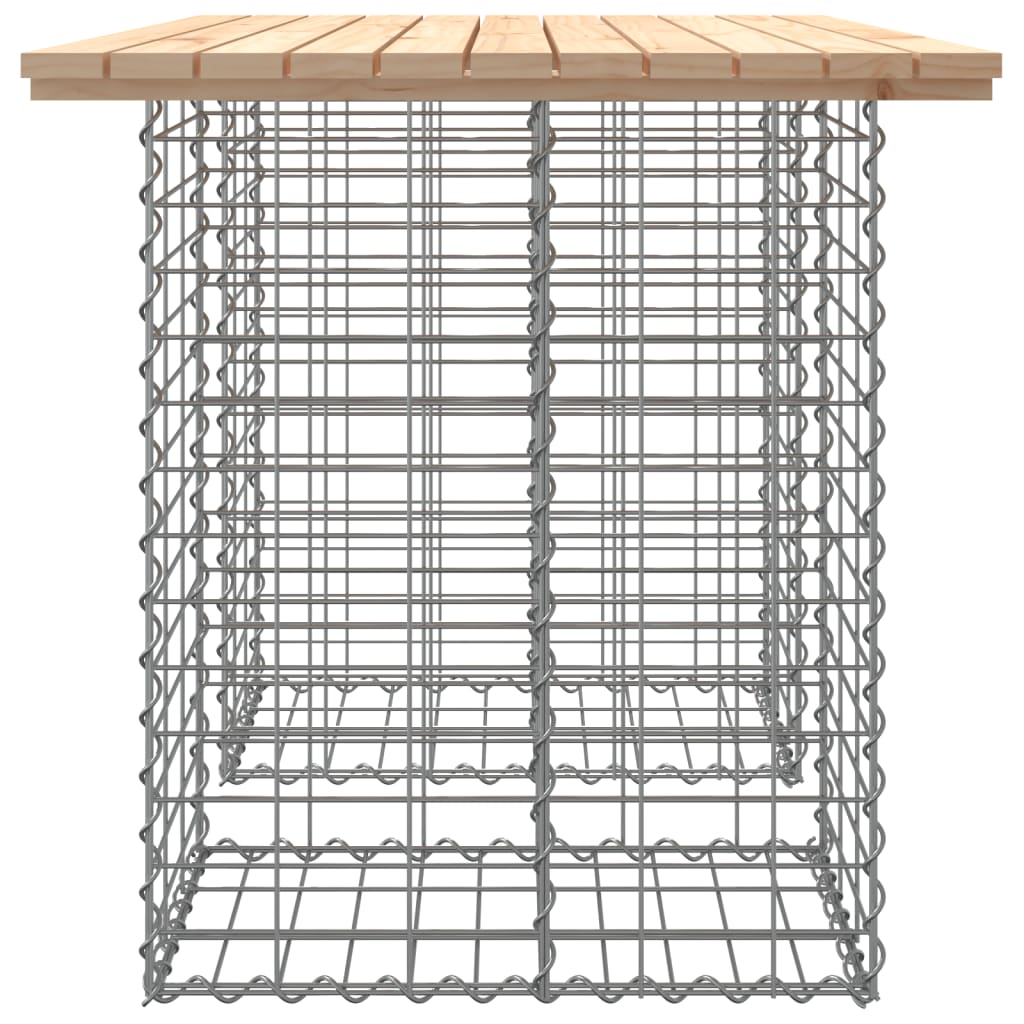 Gartenbank aus Gabionen 100x70x72 cm Massivholz Kiefer