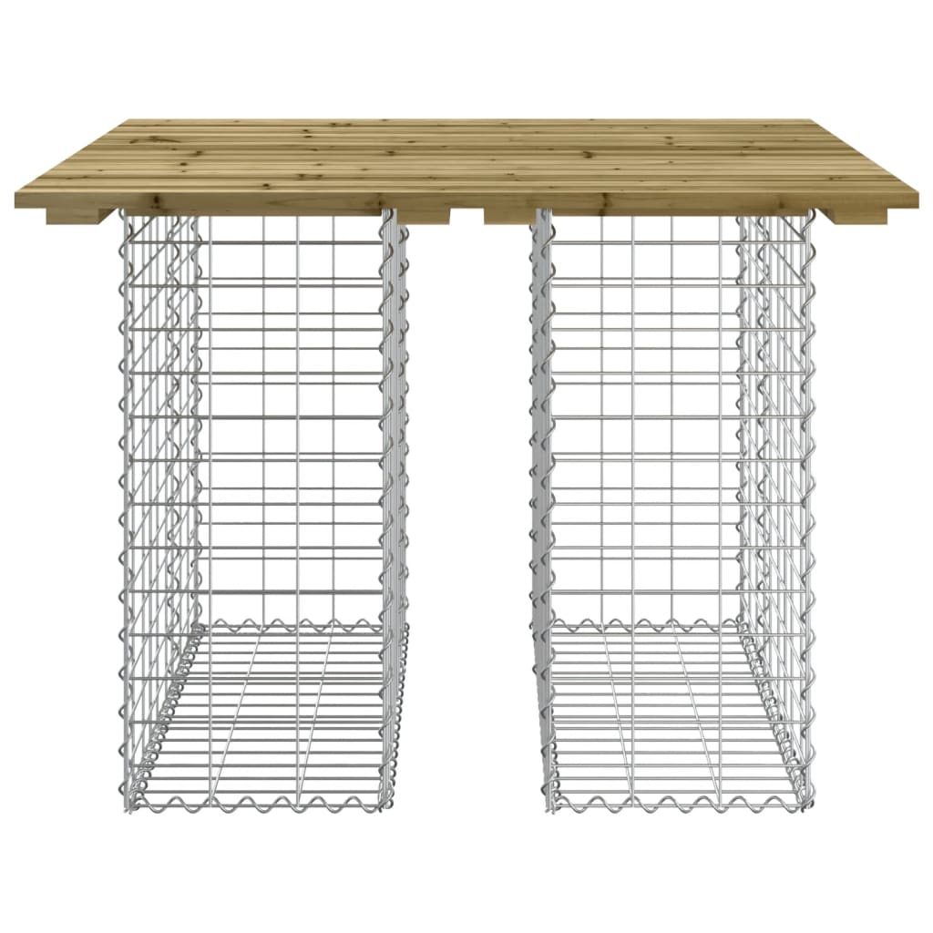 Gartenbank aus Gabionen 100x102x72 cm Kiefernholz Imprägniert