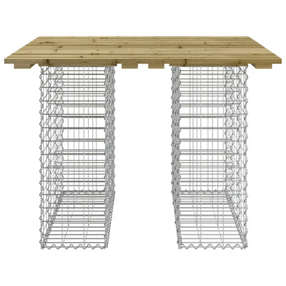 Gartenbank aus Gabionen 100x102x72 cm Kiefernholz Imprägniert