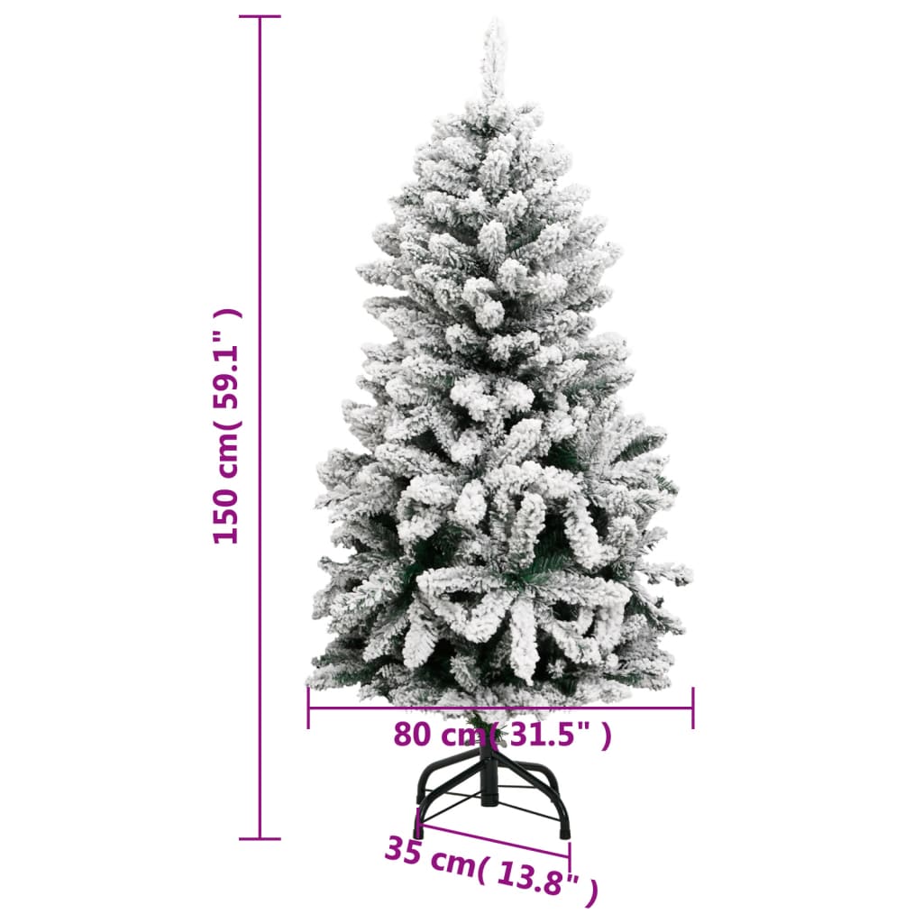 Künstlicher Weihnachtsbaum Klappbar Beschneit 150 cm